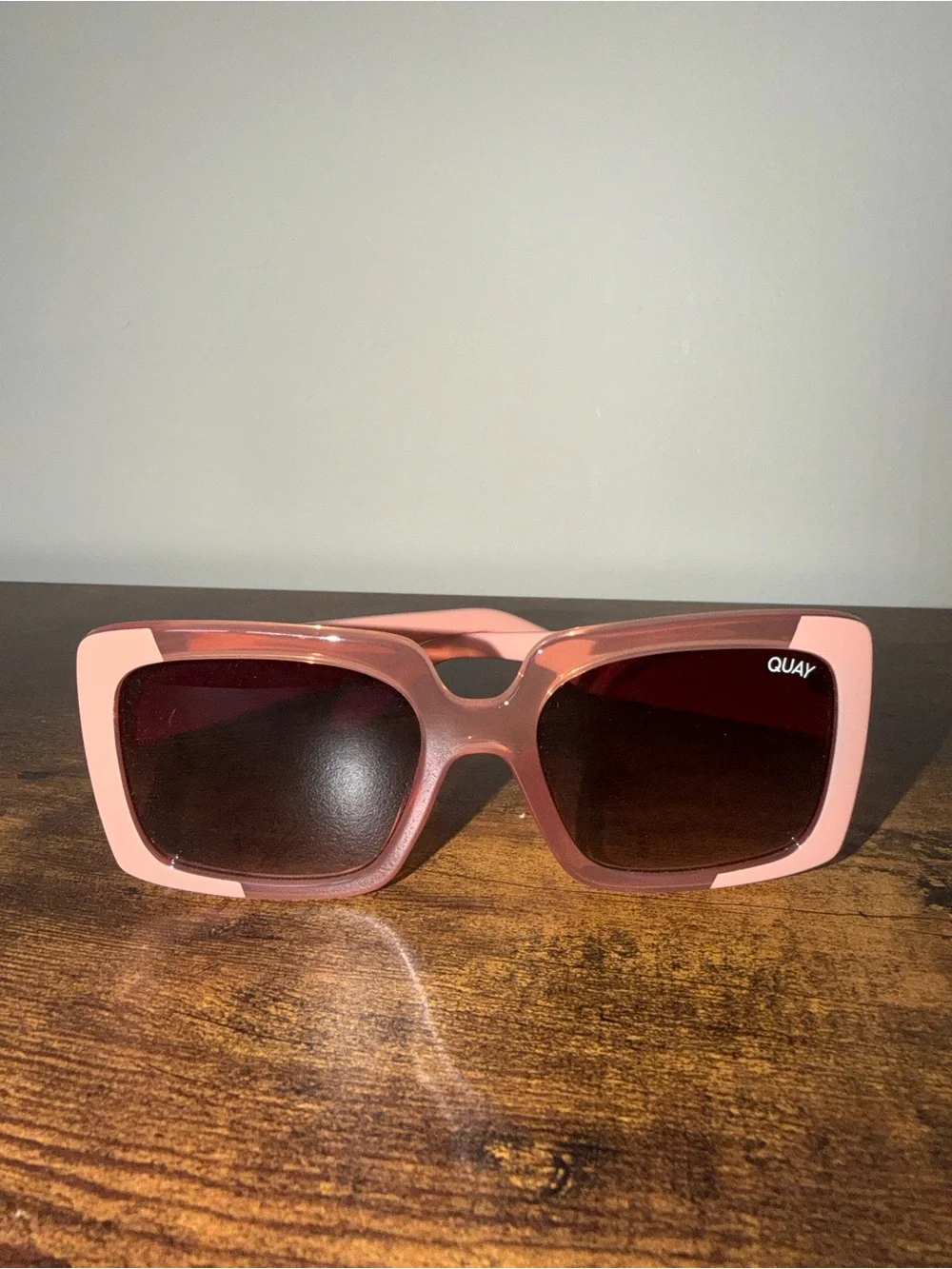 Quay Australia Total Vibe Style Pink Square-Frame Sunglasses